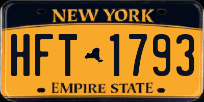 NY license plate HFT1793
