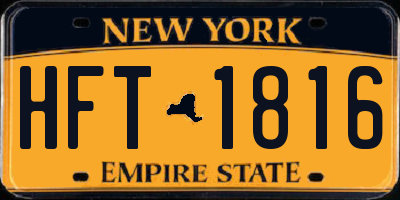 NY license plate HFT1816