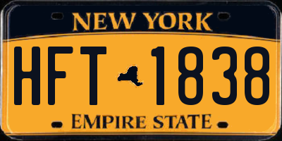 NY license plate HFT1838
