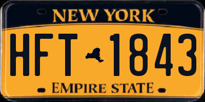 NY license plate HFT1843
