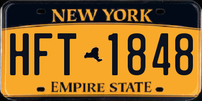 NY license plate HFT1848