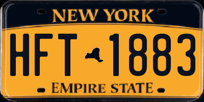 NY license plate HFT1883