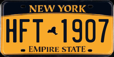 NY license plate HFT1907