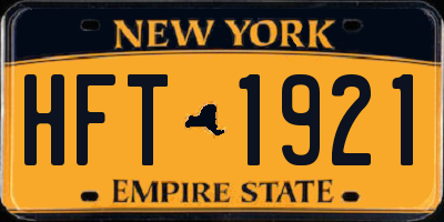 NY license plate HFT1921
