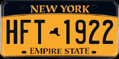NY license plate HFT1922