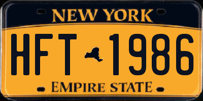 NY license plate HFT1986