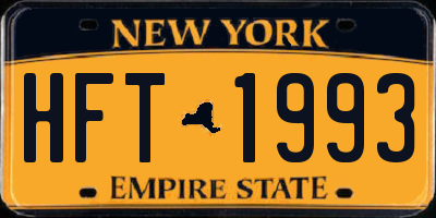 NY license plate HFT1993