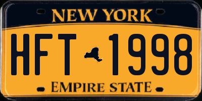 NY license plate HFT1998
