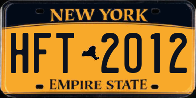 NY license plate HFT2012
