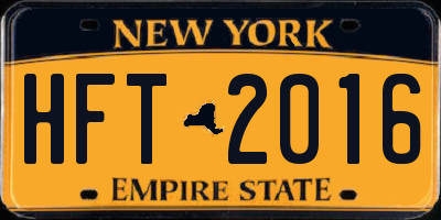 NY license plate HFT2016