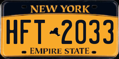 NY license plate HFT2033