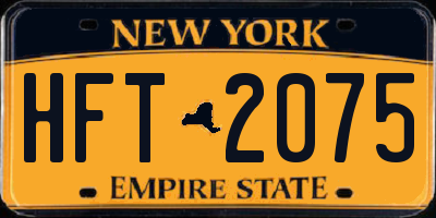 NY license plate HFT2075