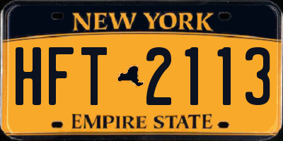 NY license plate HFT2113