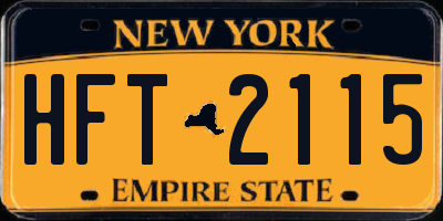 NY license plate HFT2115