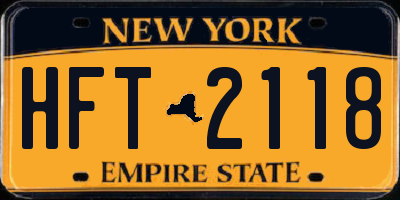 NY license plate HFT2118