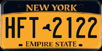NY license plate HFT2122