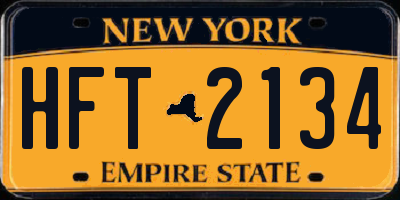 NY license plate HFT2134