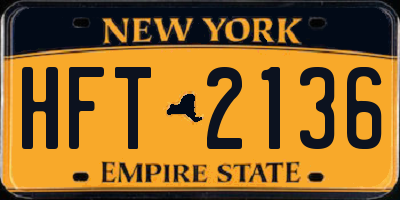 NY license plate HFT2136