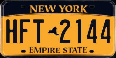 NY license plate HFT2144