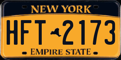 NY license plate HFT2173