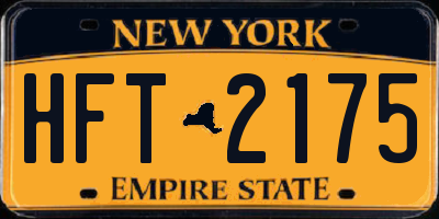 NY license plate HFT2175