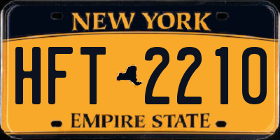 NY license plate HFT2210
