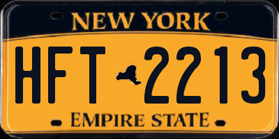 NY license plate HFT2213