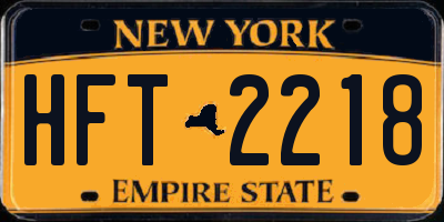 NY license plate HFT2218
