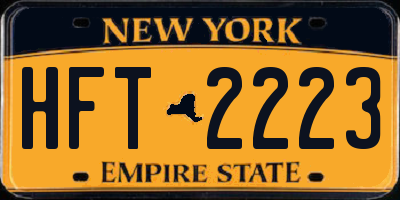 NY license plate HFT2223