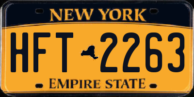 NY license plate HFT2263