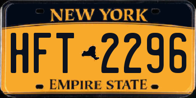 NY license plate HFT2296