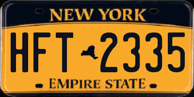 NY license plate HFT2335