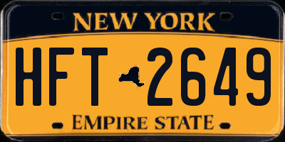 NY license plate HFT2649