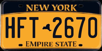 NY license plate HFT2670