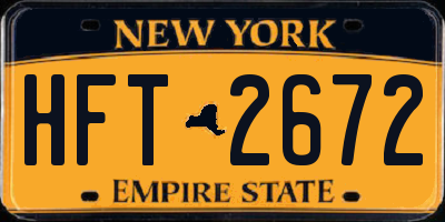 NY license plate HFT2672