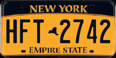 NY license plate HFT2742