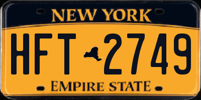NY license plate HFT2749
