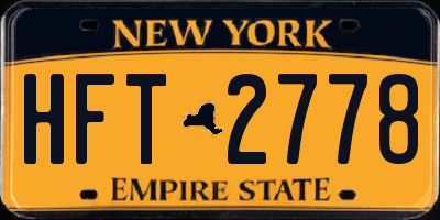 NY license plate HFT2778