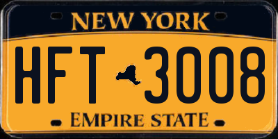 NY license plate HFT3008