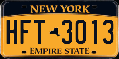 NY license plate HFT3013