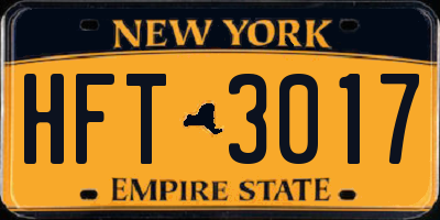 NY license plate HFT3017