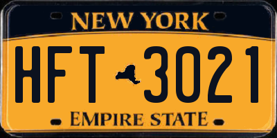 NY license plate HFT3021