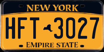NY license plate HFT3027