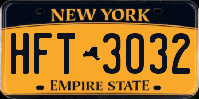 NY license plate HFT3032