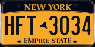 NY license plate HFT3034