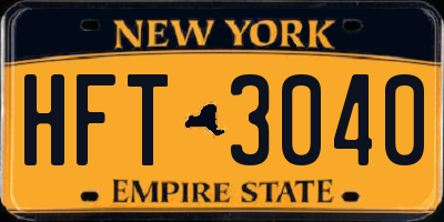 NY license plate HFT3040