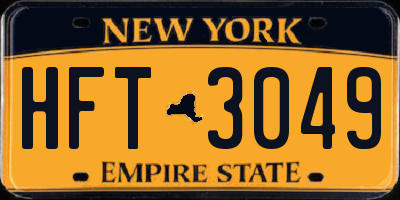 NY license plate HFT3049