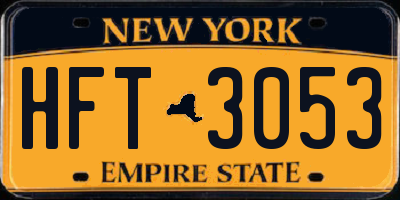 NY license plate HFT3053