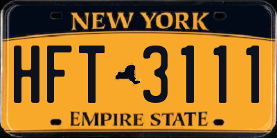NY license plate HFT3111