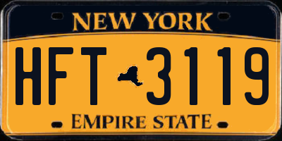 NY license plate HFT3119